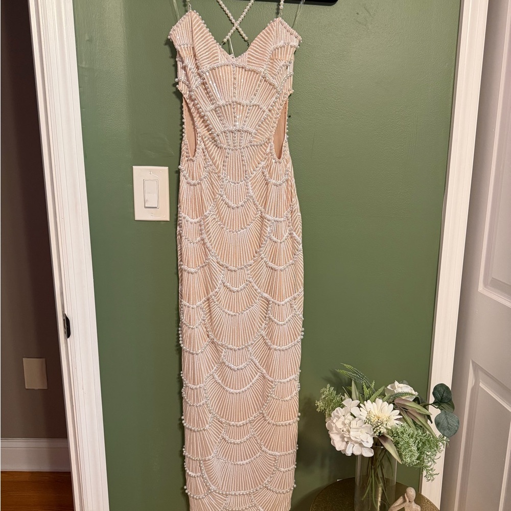 NWT Acmefun Beaded Maxi Dress with Scalloped Beadwork - S